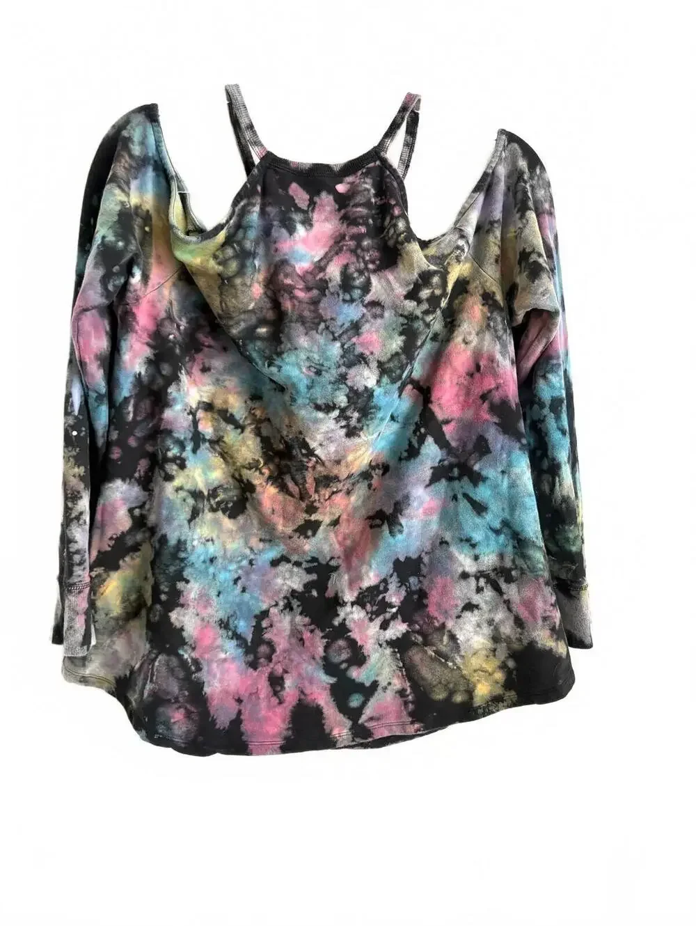 Torrid | Comfy Soft Loungewear Shorts Set Black Pink Blue Tie Dyed Size 1X - Picture 8 of 9